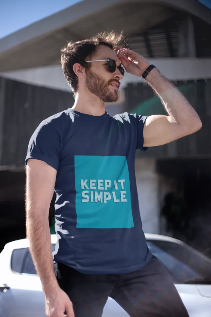 Men's "Keep It Simple" t-shirt in black with a minimalist design, showcasing comfort and style