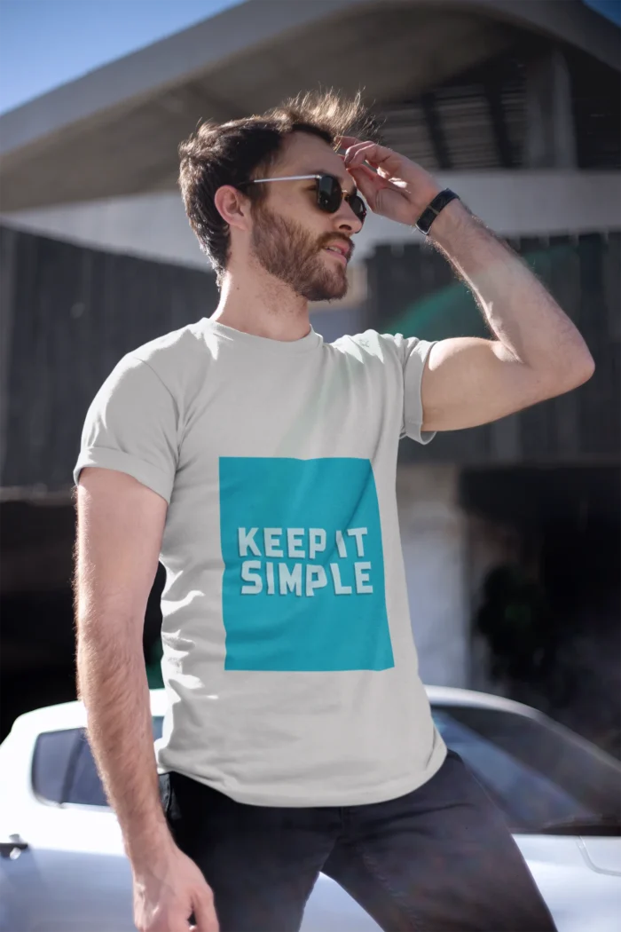 Men's "Keep It Simple" t-shirt in black with a minimalist design, showcasing comfort and style