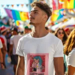 A men's black t-shirt with bold white text reading "I Live for Danger," showcasing a daring and adventurous vibe.