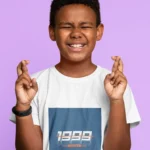 Gen Z 1999 Legend boys t-shirt in black, featuring bold white text and modern fit