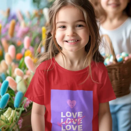 Girls wearing Love Love Love Wins t-shirt, showcasing a positive and stylish design