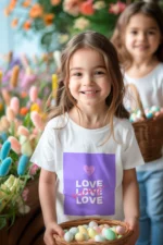 Girls wearing Love Love Love Wins t-shirt, showcasing a positive and stylish design