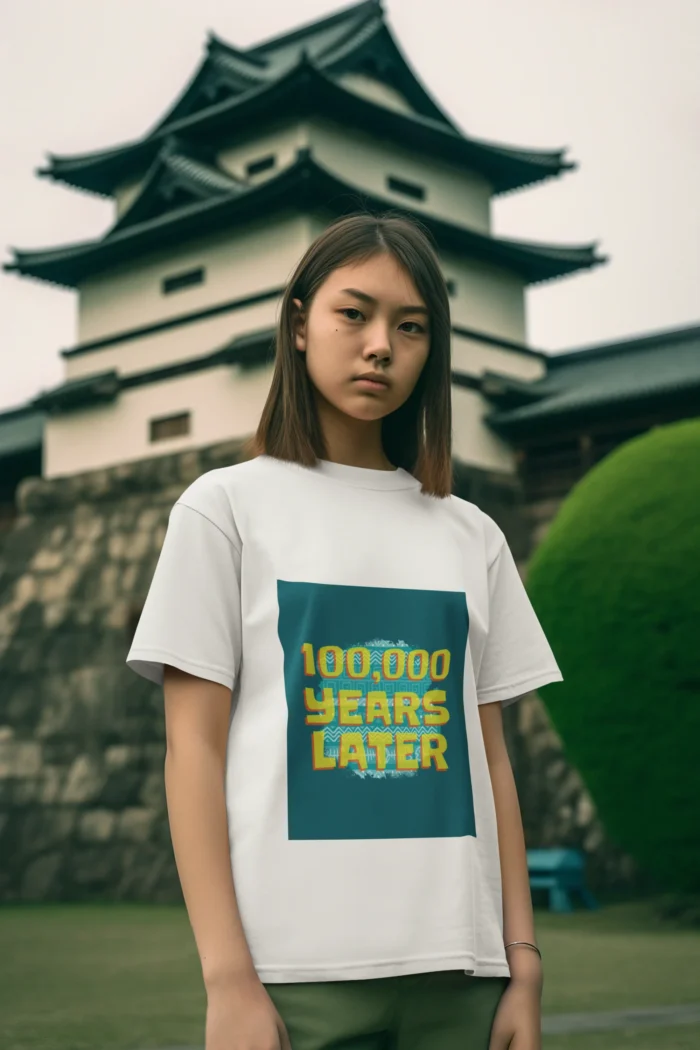 1000 Years Later meme T-shirt for girls with a humorous design in bold letters.