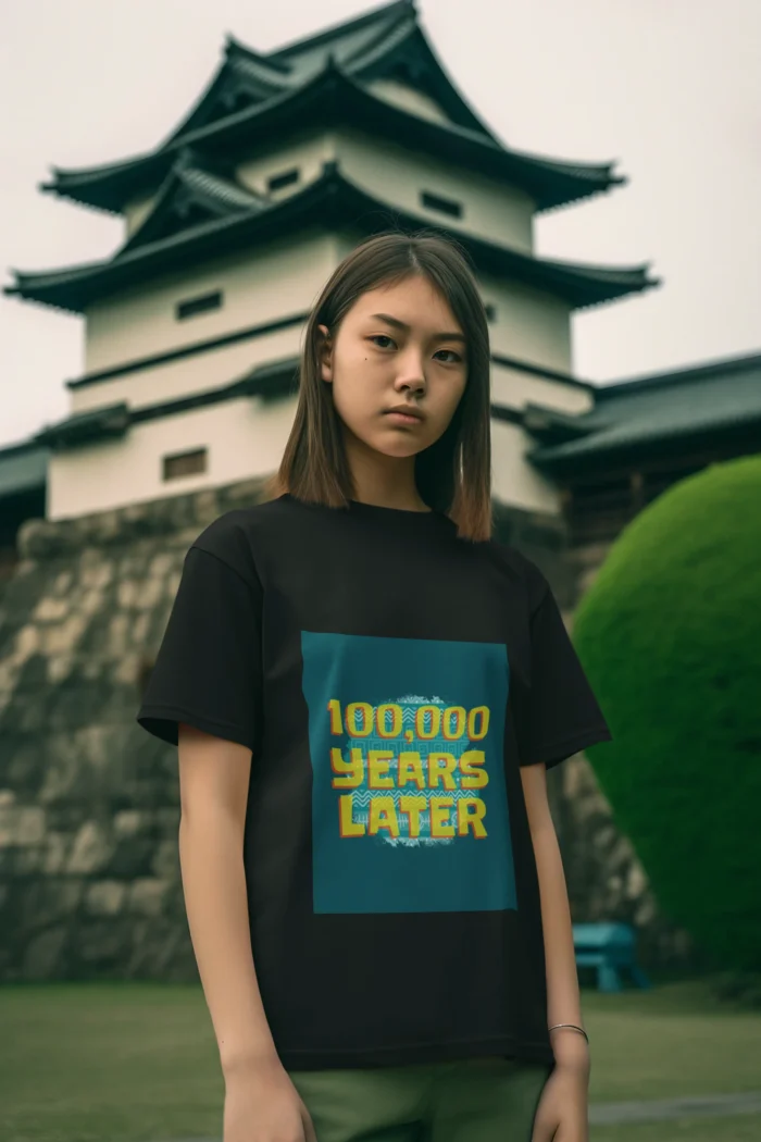 1000 Years Later meme T-shirt for girls with a humorous design in bold letters.