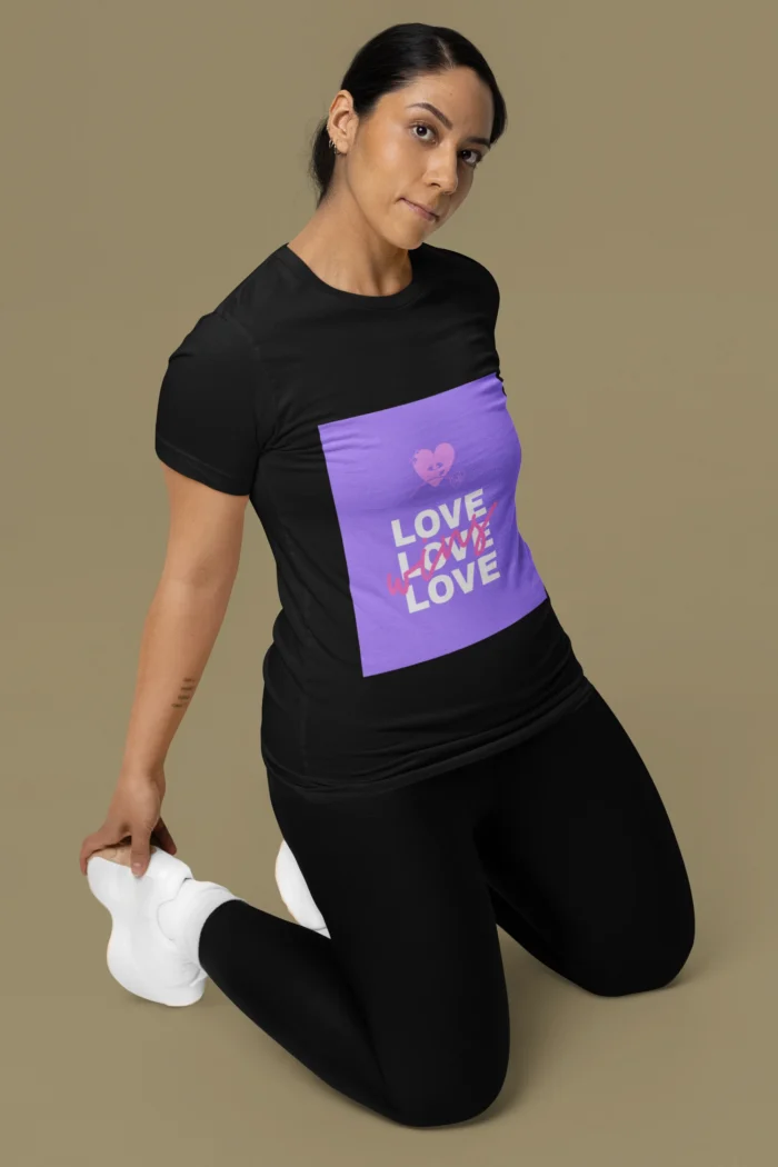 Women's "Love Wins" t-shirt featuring a bold, positive message in a stylish design.