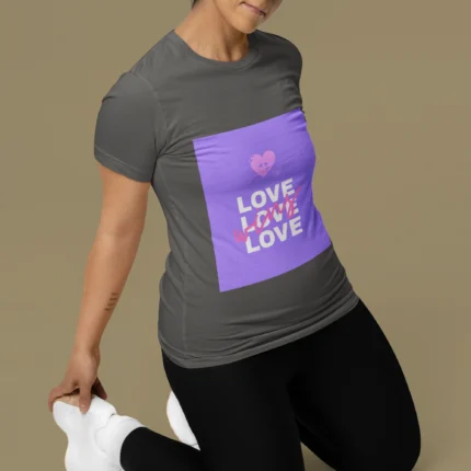 Women's "Love Wins" t-shirt featuring a bold, positive message in a stylish design.