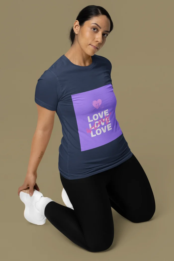 Women's "Love Wins" t-shirt featuring a bold, positive message in a stylish design.