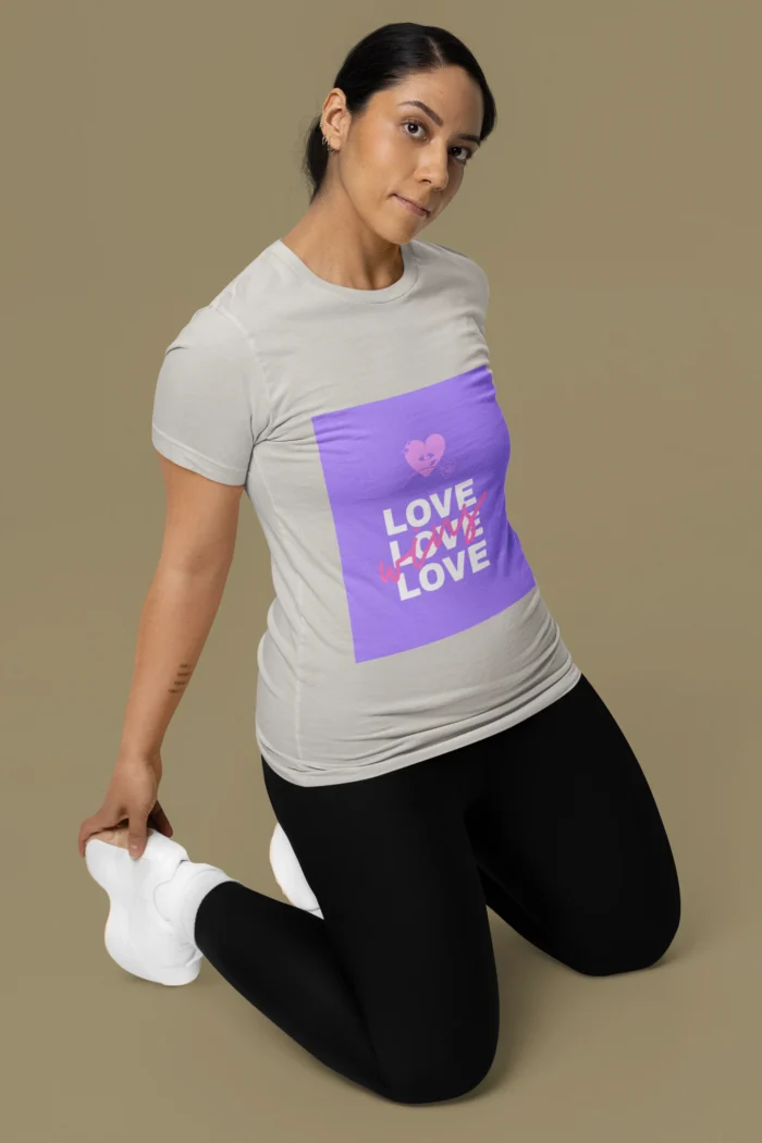 Women's "Love Wins" t-shirt featuring a bold, positive message in a stylish design.