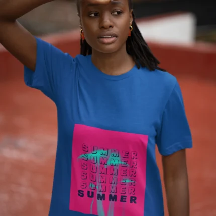 Summer Pink Graphic T-Shirt for Women with Stylish Design