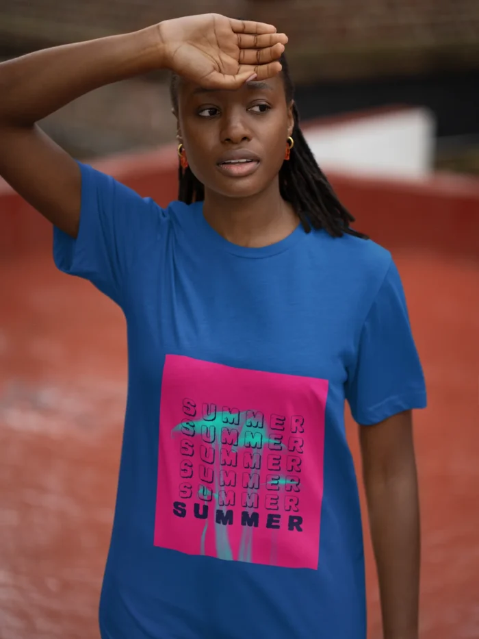 Summer Pink Graphic T-Shirt for Women with Stylish Design