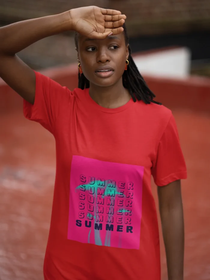 Summer Pink Graphic T-Shirt for Women with Stylish Design