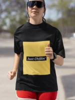 Women's 'Just Chillin'' t-shirt in soft cotton, showcasing a relaxed fit and stylish design